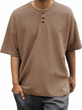 Load image into Gallery viewer, Men's Casual Basic Waffle Fabric Short Sleeve Henley