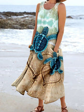Load image into Gallery viewer, Women's Sea Turtle Ocean Art Print Pocket Casual Resort Comfort Maxi Dress