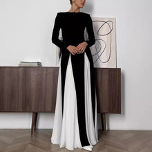 Load image into Gallery viewer, Chic Contrast Color Long Sleeve Elegant Dress