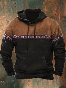 Men's Retro Ethnic Casual Long Sleeve Hoodie