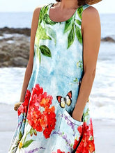 Load image into Gallery viewer, Women's Floral Art Print Pocket Casual Resort Comfort Maxi Dress