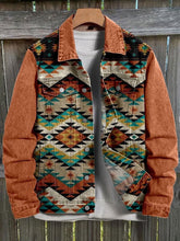 Load image into Gallery viewer, Vintage Orange Brown, Persian Print Casual Denim Jacket