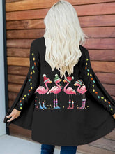 Load image into Gallery viewer, Women&#39;s Christmas Flamingo Print Long Sleeve Cardigan