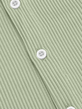 Load image into Gallery viewer, Men's Casual Solid Color Ribbed Cuban Collar Short-sleeved Shirt