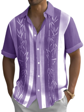 Load image into Gallery viewer, Men's Hawaiian Bamboo Print Pocket Short Sleeve Shirt