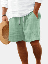 Load image into Gallery viewer, Men's Summer Solid Color Vertical Strip Casual Beach Shorts