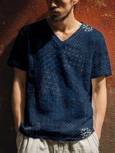 Load image into Gallery viewer, Men's Japanese Traditional Sashiko Art Linen T Shirt