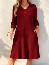 Load image into Gallery viewer, Women'S Casual Solid Color V-Neck Dress