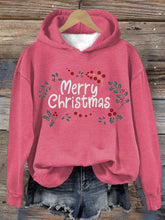 Load image into Gallery viewer, Women's Christmas Holly Print Hooded Sweatshirt