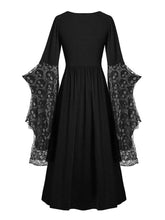 Load image into Gallery viewer, Halloween Skull Lace Tie Irregular Dress