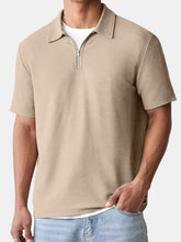 Load image into Gallery viewer, Men's Summer Solid Color Waffle Comfort Short Sleeve Polo Shirt