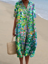Load image into Gallery viewer, Oil Painting Summer Field Printed Women's Flowy Dress