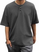 Load image into Gallery viewer, Men's Casual Basic Waffle Fabric Short Sleeve Henley
