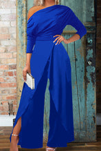 Load image into Gallery viewer, Beautiful One-Shoulder Pleated Wide-Leg Jumpsuit