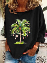Load image into Gallery viewer, Women's Christmas Palm Tree Print Casual Sweatshirt