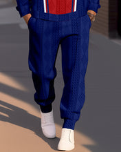 Load image into Gallery viewer, Men&#39;s Textured Jacquard Round Neck Casual Sports Set  015