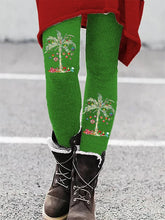 Load image into Gallery viewer, Women's Christmas Palm Tree Print Leggings