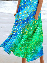Load image into Gallery viewer, Women's Wave Ocean Art Print Pocket Casual Resort Comfort Maxi Dress