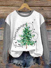 Load image into Gallery viewer, Women's Merry And Bright Christmas Tree Sweatshirt.