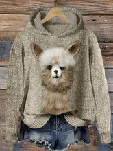 Load image into Gallery viewer, Funny Alpaca Felt Art Cozy Knit Hoodie