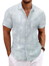 Load image into Gallery viewer, Men's Summer Cotton Tie Dye Lapel Short Sleeve Shirt