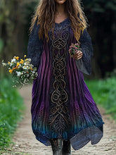 Load image into Gallery viewer, Women's Vintage Viking Tree Of Life Art Cotton And Linen Dress