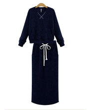 Load image into Gallery viewer, Sweater fleece skirt two-piece suit