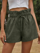 Load image into Gallery viewer, High Waisted Lace Up Loose Wide Leg Shorts