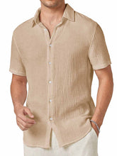 Load image into Gallery viewer, Men's Hawaiian Pleated Fabric Short Sleeve Shirt