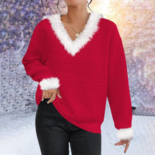 Load image into Gallery viewer, Women&#39;s Fluffy Holiday Waffle Sweatshirt.