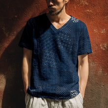 Load image into Gallery viewer, Men's Japanese Traditional Sashiko Art Linen T Shirt
