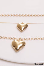 Load image into Gallery viewer, Gold Heart Pendant Layered Necklace