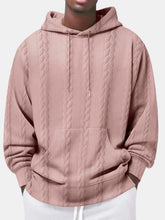 Load image into Gallery viewer, Men's Autumn Casual Solid Color Jacquard Comfortable Hooded Long-sleeved Sweatshirt