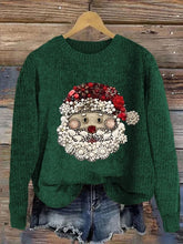 Load image into Gallery viewer, Women's Jewelry Santa Print Casual Sweatshirt