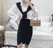 Load image into Gallery viewer, Casual Shirt Color Matching Fake Two-piece Set