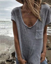 Load image into Gallery viewer, V Neck Casual Pocket Tops Beach Summer Women Holiday Daily Blouse