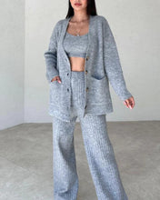 Load image into Gallery viewer, Long Knitted Three-Piece Set