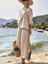 Load image into Gallery viewer, Women'S Loose Striped Printed Wide Leg Pants Set