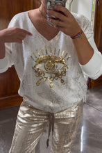 Load image into Gallery viewer, Fashionable Sequin Top And Bronzing Trousers Two-piece Set