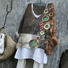 Load image into Gallery viewer, Geometric Embroidered Patchwork Textile Art Linen Blend Tunic