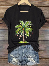 Load image into Gallery viewer, Women's Christmas Palm Tree Print T-Shirt