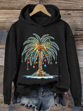 Load image into Gallery viewer, Women&#39;s Christmas Palm Tree Printed Casual Hoodie