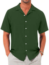 Load image into Gallery viewer, Men's Summer Solid Color Comfortable Puff Wrinkle Short Sleeve Shirt