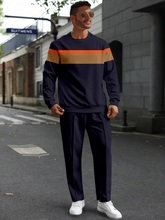 Load image into Gallery viewer, Men's Colorblock Round Neck Casual Sports Set 069