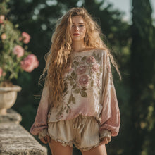 Load image into Gallery viewer, Vintage Floral Embroidered Linen Shirt