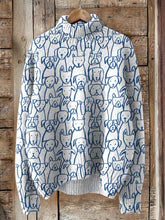 Load image into Gallery viewer, Watercolor Line Drawing Dog Pattern Printed Knit Turtleneck Pullover Sweater