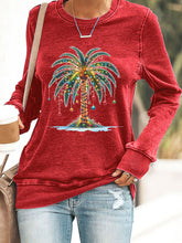Load image into Gallery viewer, Women's Christmas Palm Tree Print Sweatshirt