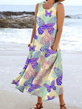 Load image into Gallery viewer, Women's Floral Butterfly Resort Tank Top with Pockets