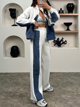 Load image into Gallery viewer, Autumn and winter spliced casual two-piece set