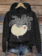 Load image into Gallery viewer, Cute Radish Japanese Lino Art Comfy Hoodie